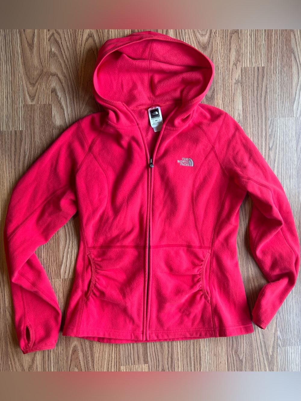 The North Face Bright Pink Hooded Fleece Jacket